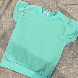 Kids Mint Green Puff Sleeve Top